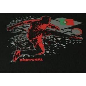 Gen2‎ Kids National Soccer Apparel Portugal T-Shirt Black/Red/Grey Medium 10/12